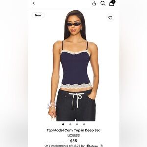 Lioness Blue and White Bustier Camisole Top